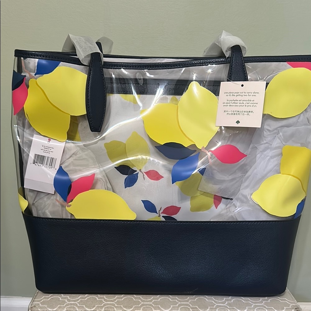 Kate Spade Clear Tote with Lemon and Leaf Design